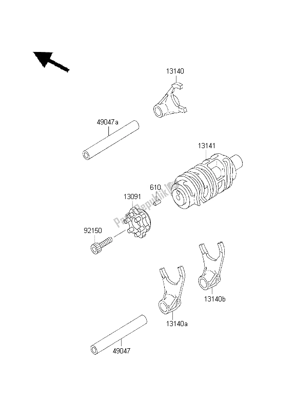 Todas las partes para Cambio De Marcha Tambor Y Mecanismo de Kawasaki KLX 300R 2001