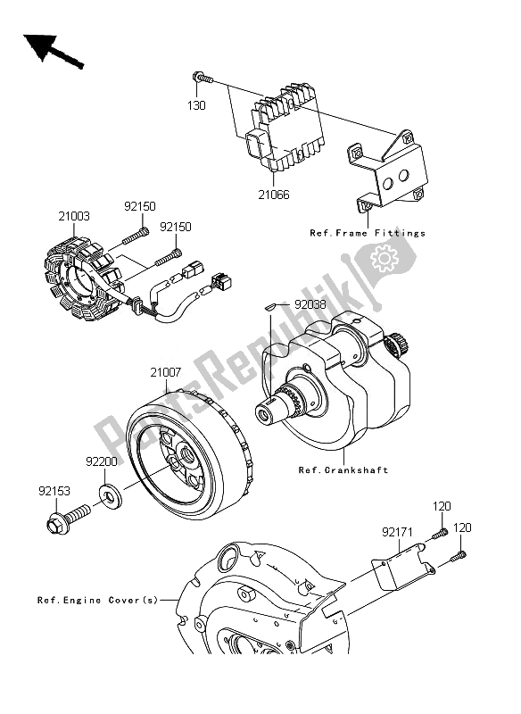 All parts for the Generator of the Kawasaki VN 900 Custom 2007