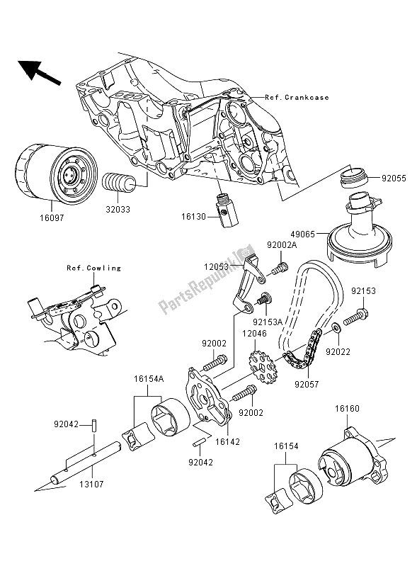 All parts for the Oil Pump of the Kawasaki Versys 650 2008