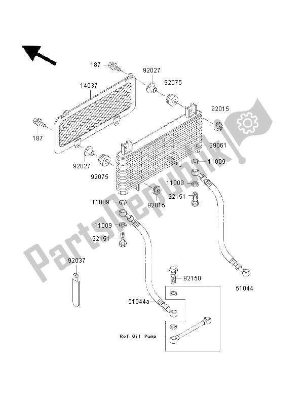 Alle onderdelen voor de Radiator van de Kawasaki KLF 300 4X4 2000