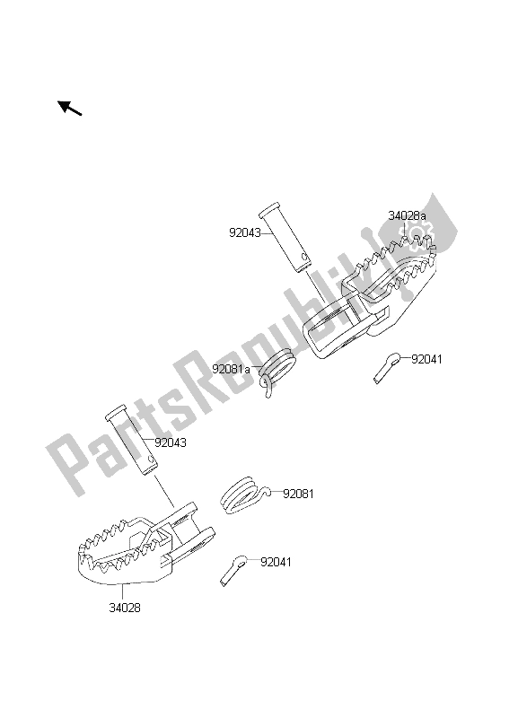 Todas las partes para Reposapiés de Kawasaki KX 60 2000