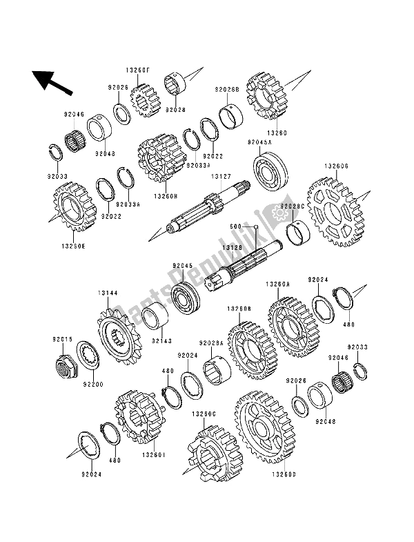 All parts for the Transmission of the Kawasaki ZZ R 600 1993