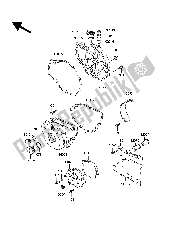 Tutte le parti per il Coperture Del Motore del Kawasaki GPZ 500S 1997