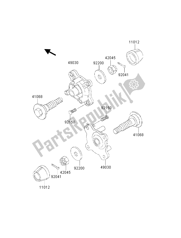 Tutte le parti per il Mozzo Anteriore del Kawasaki KVF 400 2001