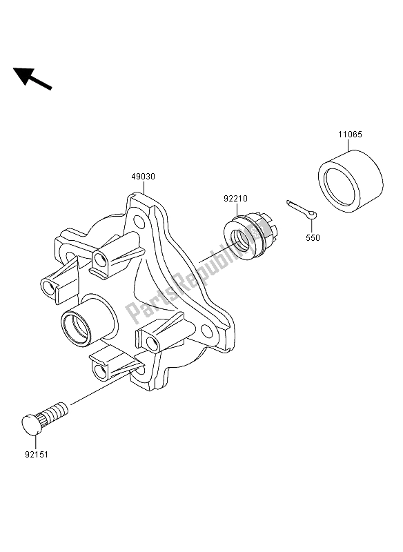 All parts for the Front Hub of the Kawasaki KVF 360 4X4 2006