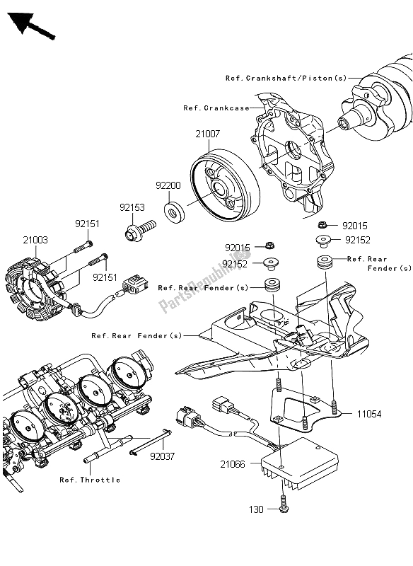 All parts for the Generator of the Kawasaki Ninja ZX 6R 600 2008