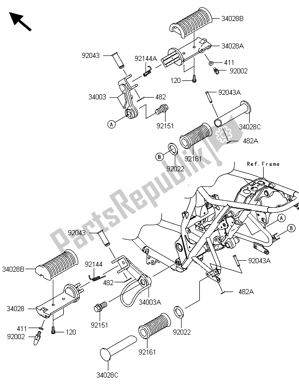 Toutes les pièces pour le Repose-pieds du Kawasaki W 800 2013