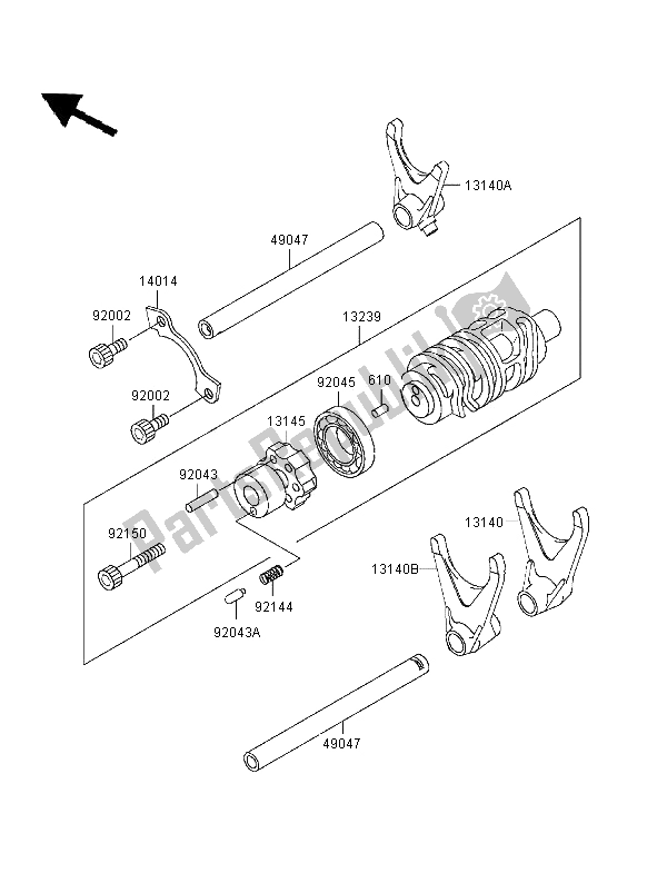 Tutte le parti per il Tamburo Cambio E Forcella Del Cambio del Kawasaki Ninja ZX 7R 750 1996