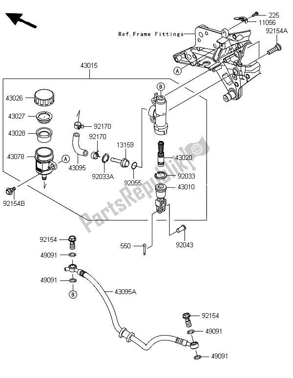 Todas las partes para Cilindro Maestro Trasero de Kawasaki Z 800 2014