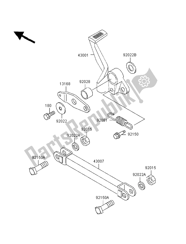 Todas las partes para Pedal De Freno de Kawasaki Zephyr 550 1998