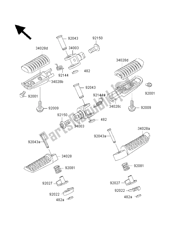 Todas las partes para Reposapiés de Kawasaki ZRX 1100 1999