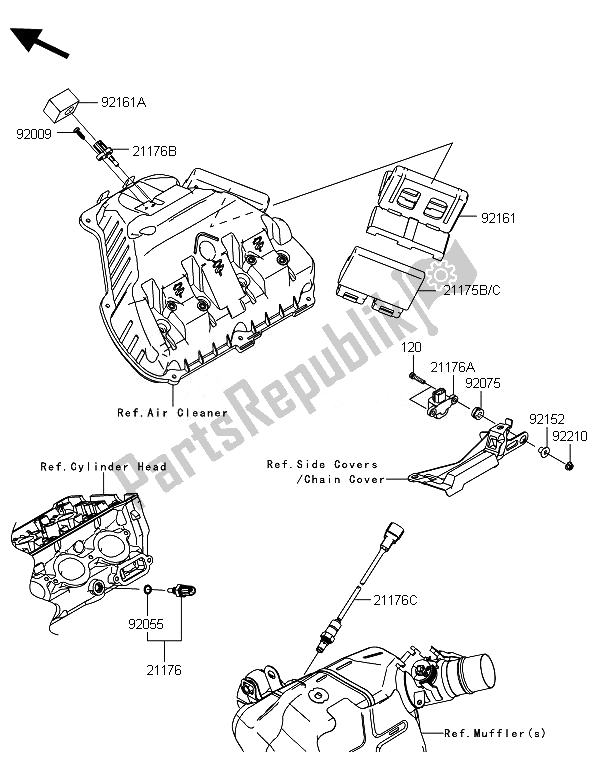 All parts for the Fuel Injection of the Kawasaki Ninja ZX 10R 1000 2014