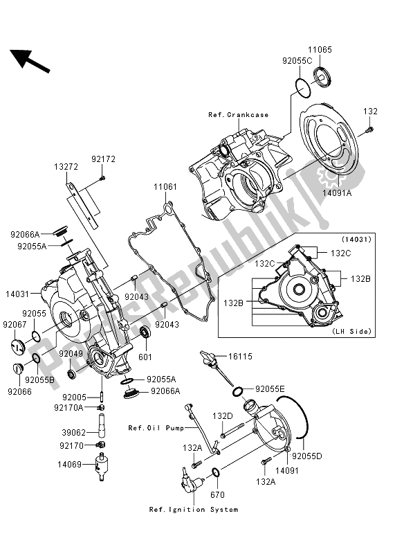 Tutte le parti per il Coperture Del Motore del Kawasaki KVF 750 4X4 EPS 2012