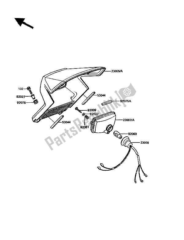 Toutes les pièces pour le Phare (s) du Kawasaki KDX 200 1988