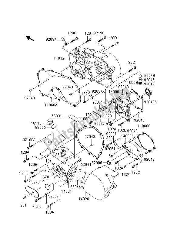 All parts for the Engine Cover(s) of the Kawasaki VN 800 1995