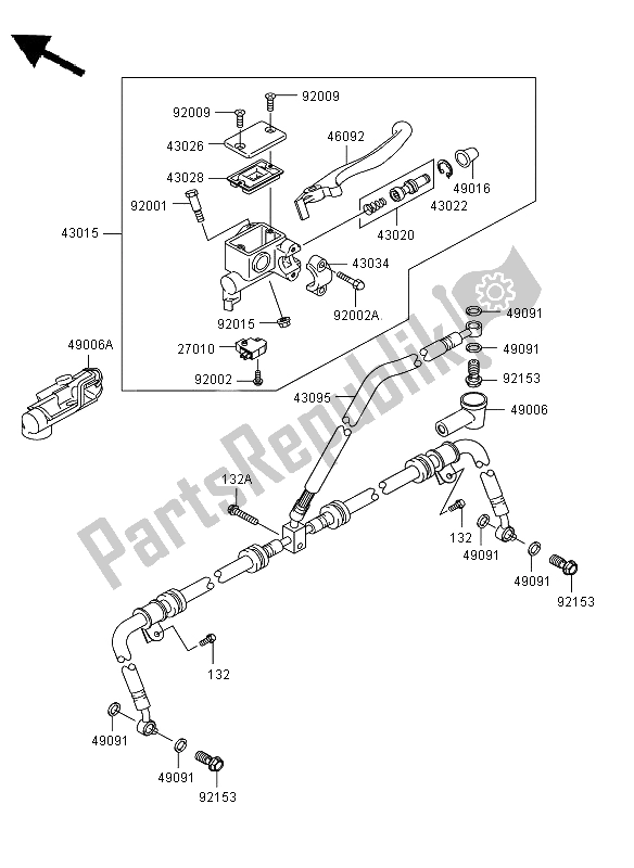 All parts for the Front Master Cylinder of the Kawasaki KVF 750 4X4 2009