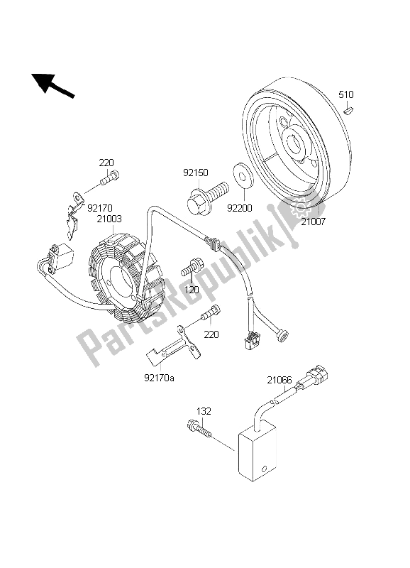 Todas las partes para Generador de Kawasaki KLX 300R 1998