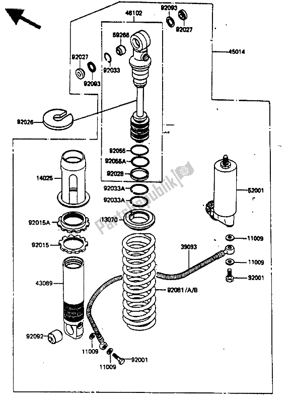Tutte le parti per il Ammortizzatore del Kawasaki KX 500 1985