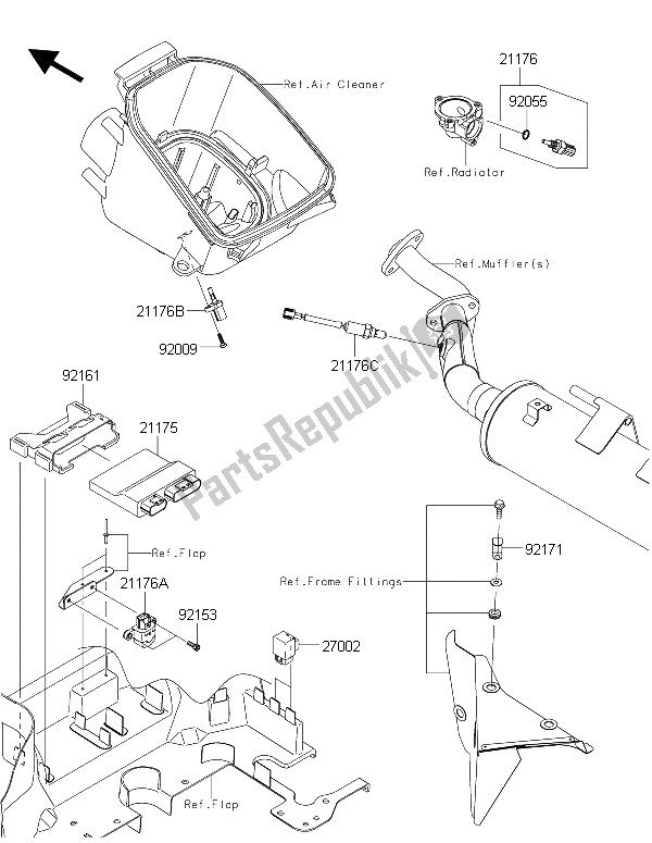 All parts for the Fuel Injection of the Kawasaki Brute Force 750 4X4I EPS HFF 2015
