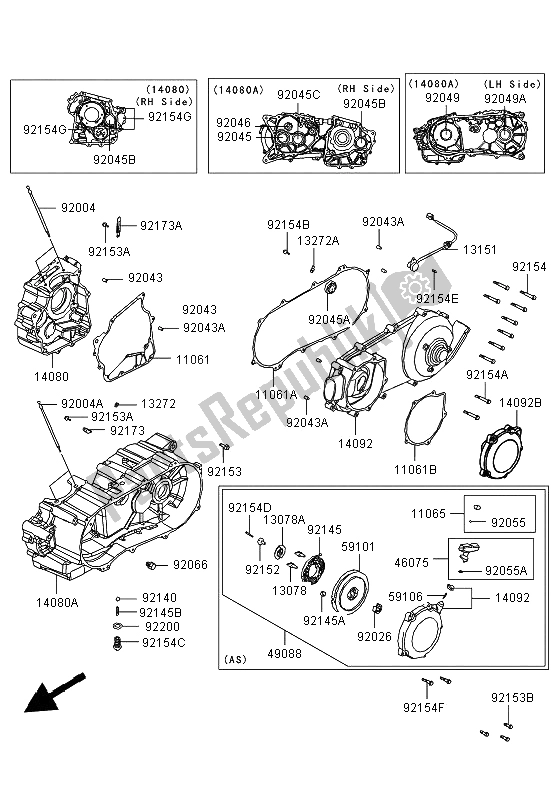 Tutte le parti per il Carter del Kawasaki KVF 300 2013