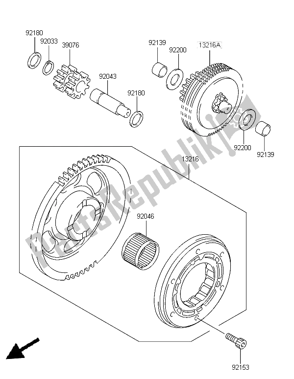 Tutte le parti per il Frizione Di Avviamento del Kawasaki KFX 400 2006