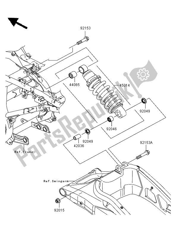 All parts for the Suspension & Shock Absorber of the Kawasaki Versys 650 2008