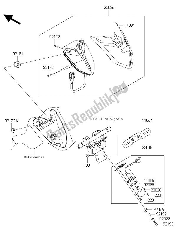 All parts for the Taillight(s) of the Kawasaki Vulcan 1700 Nomad ABS 2015