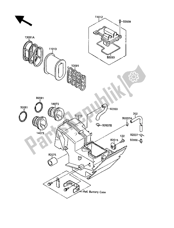 Tutte le parti per il Filtro Dell'aria del Kawasaki EL 250 1989