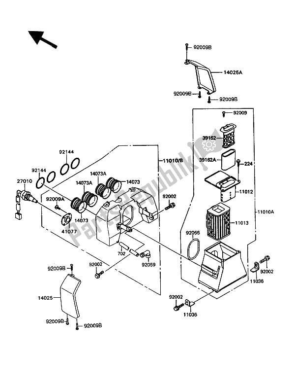 Toutes les pièces pour le Purificateur D'air du Kawasaki GT 550 1993