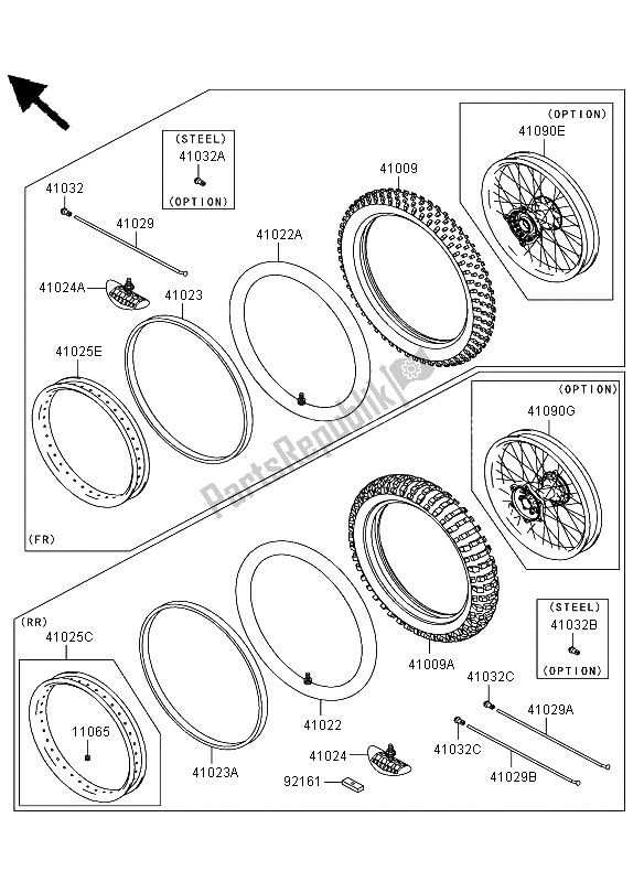 All parts for the Tires of the Kawasaki KLX 450R 2012