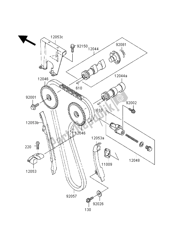 Todas las partes para árbol De Levas Y Tensor de Kawasaki KLR 650 1998