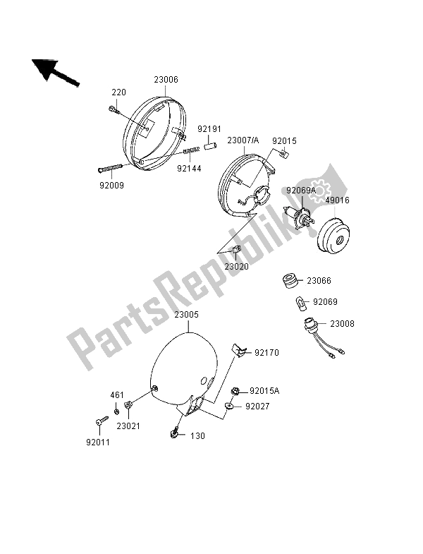 Tutte le parti per il Faro del Kawasaki EN 500 1997