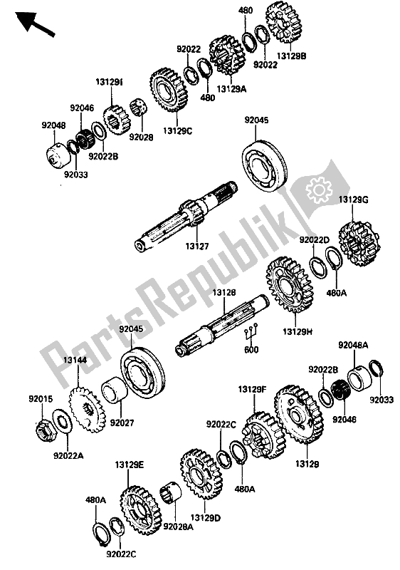 Todas las partes para Transmisión de Kawasaki ZX 10 1000 1988