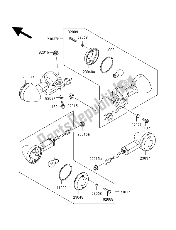 Tutte le parti per il Indicatori Di Direzione del Kawasaki Eliminator 125 1999