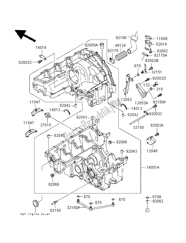 Toutes les pièces pour le Carter du Kawasaki ZXR 750 1995