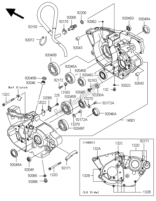 Toutes les pièces pour le Carter du Kawasaki KX 250F 2006