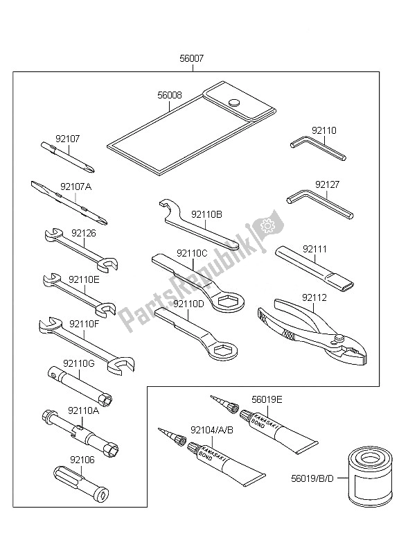 Toutes les pièces pour le Outils Propriétaires du Kawasaki Z 750 2005