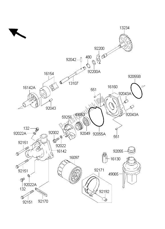 Todas las partes para Bomba De Aceite de Kawasaki Ninja ZX 6R 600 2003