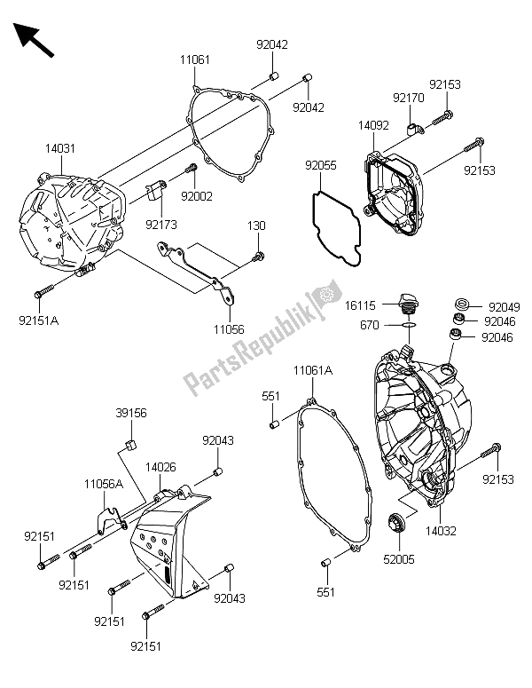 Toutes les pièces pour le Capot (s) Moteur du Kawasaki Z 800 ADS 2013