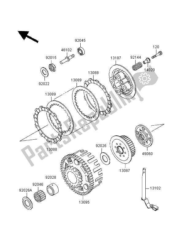 Tutte le parti per il Frizione del Kawasaki ZXR 400 1999