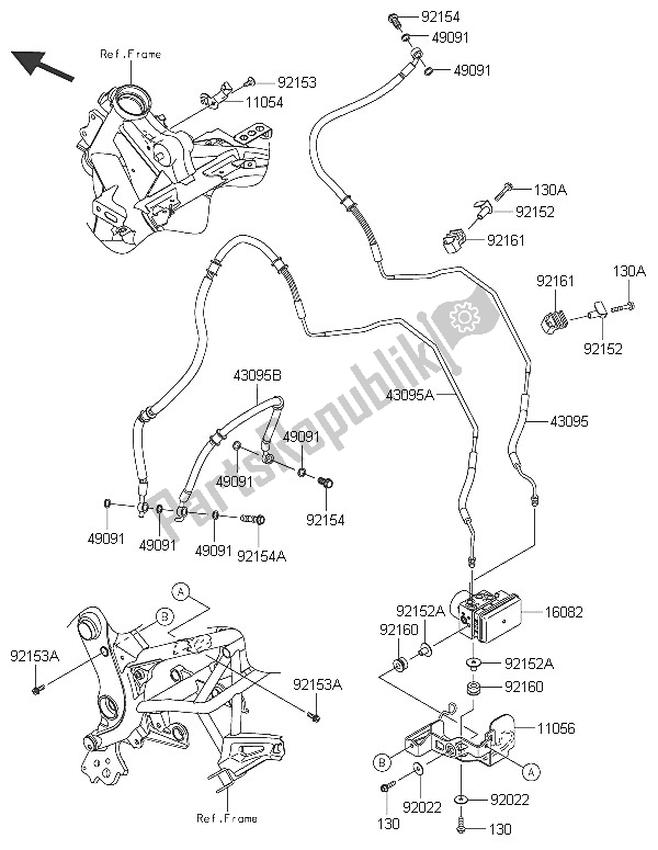 Tutte le parti per il Tubazioni Del Freno del Kawasaki Versys 650 ABS 2016