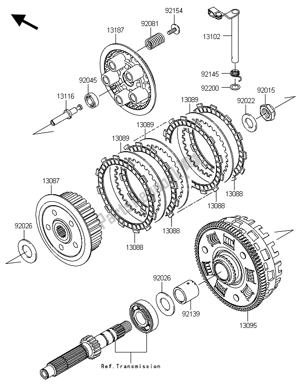 All parts for the Clutch of the Kawasaki ER 6N ABS 650 2014