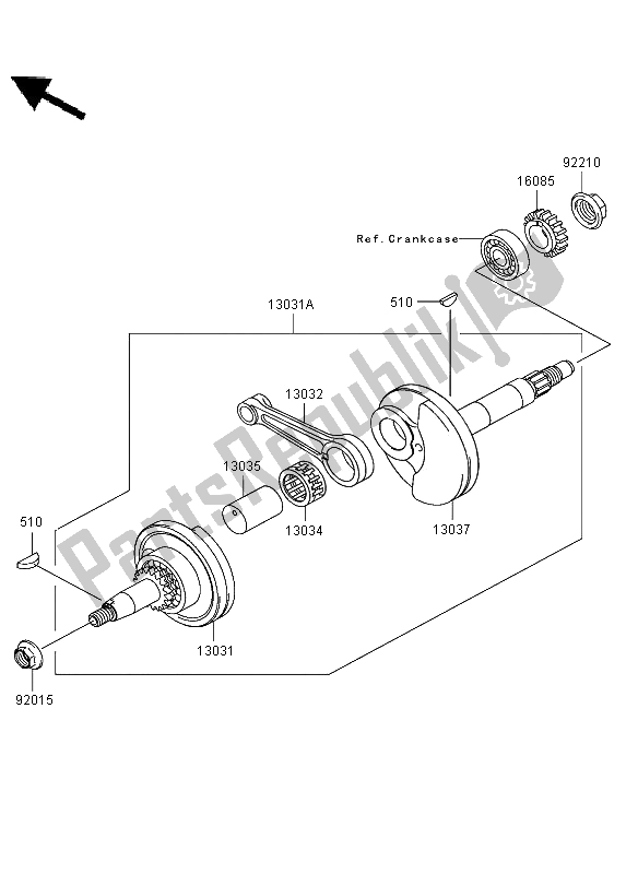 Alle onderdelen voor de Krukas van de Kawasaki KLX 110 2002