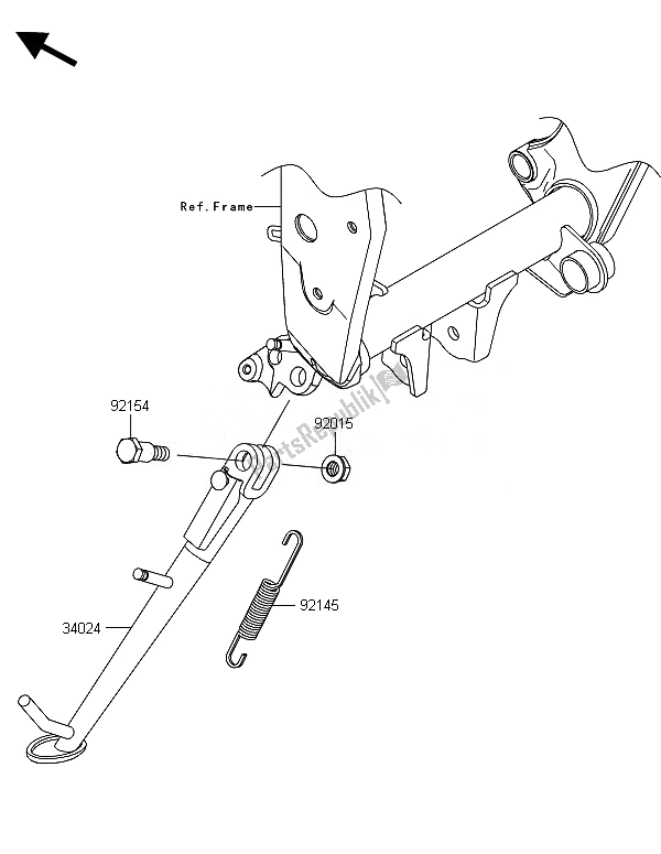 All parts for the Stand(s) of the Kawasaki Z 800E Version 2014