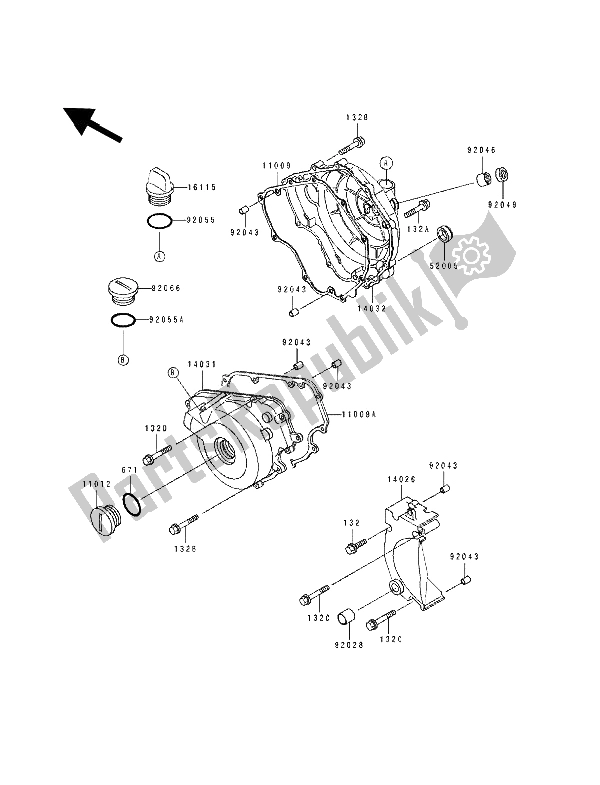 Tutte le parti per il Coperchio (i) Del Motore del Kawasaki ZZ R 250 1994