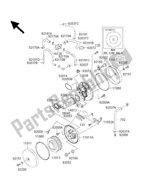 Todas las partes para Filtro De Aire de Kawasaki VN 1500 Drifter 2002