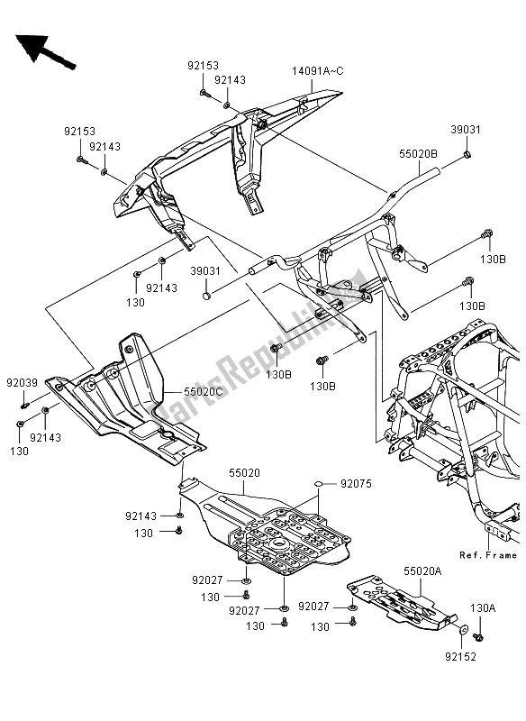 All parts for the Guards of the Kawasaki KVF 750 4X4 2009