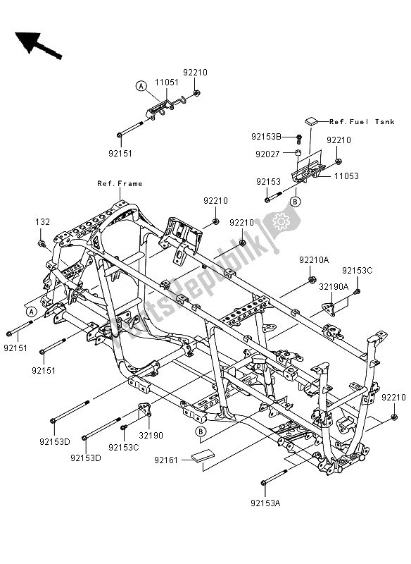 All parts for the Engine Mount of the Kawasaki KVF 750 4X4 2010