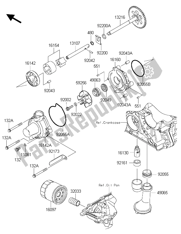 Todas las partes para Bomba De Aceite de Kawasaki Z 1000 SX ABS 2015