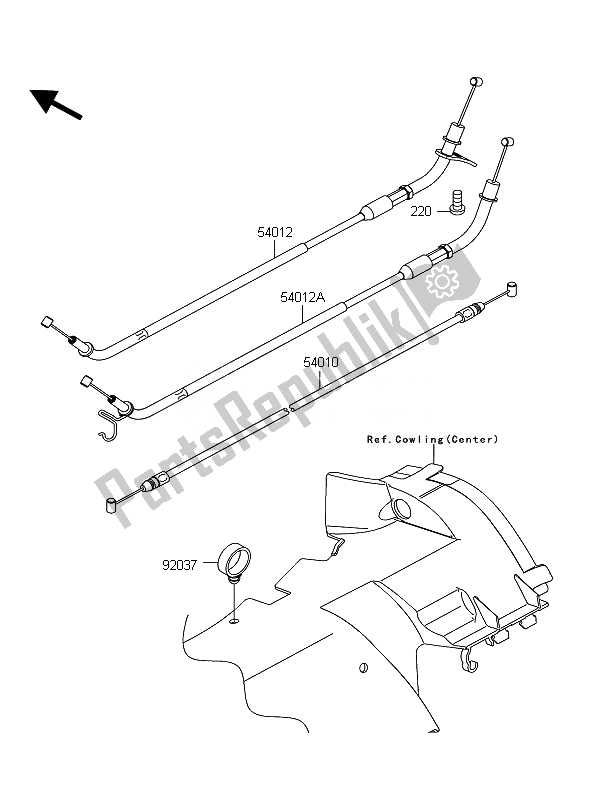 All parts for the Cables of the Kawasaki 1400 GTR ABS 2010